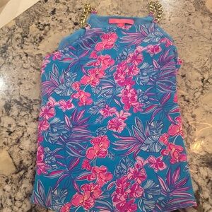 Lilly Pulitzer Blue and Pink Floral Top